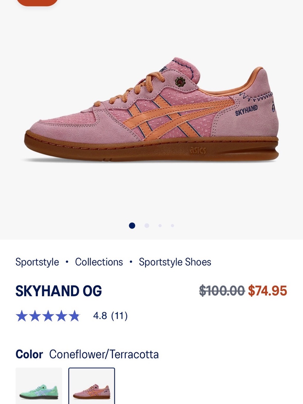 ASICS Women’s Skyhand OG Sneakers in Coneflower Pink and Terracotta